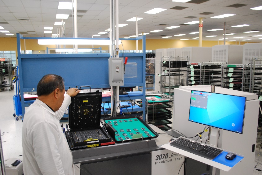 ICT (In-Circuit Test) station at Paramit.
